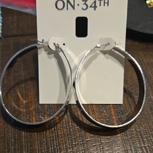 NWT Silver Hoop Earrings